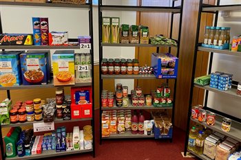 St Athan Food Pantry launch - stock shelving